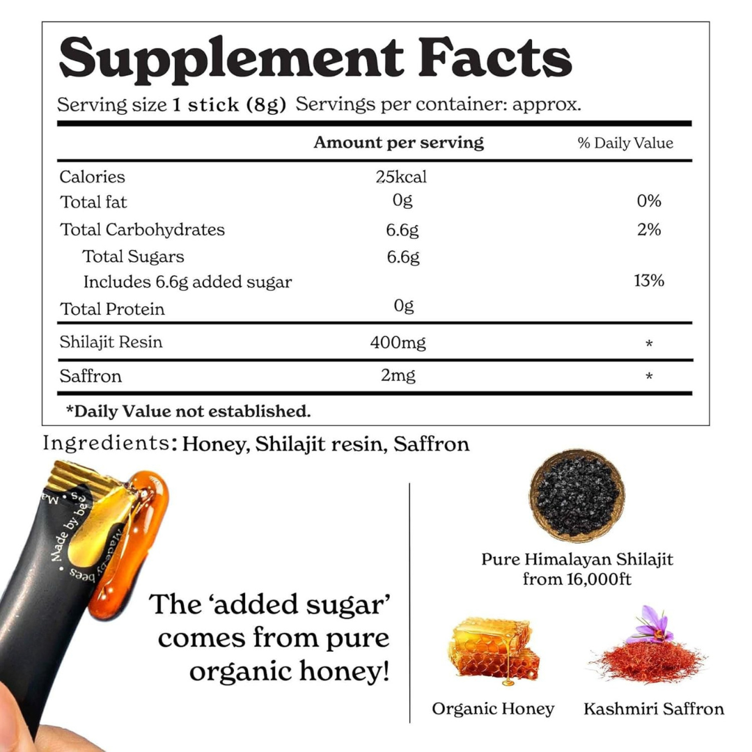 Pure Shilajit Honey Sticks