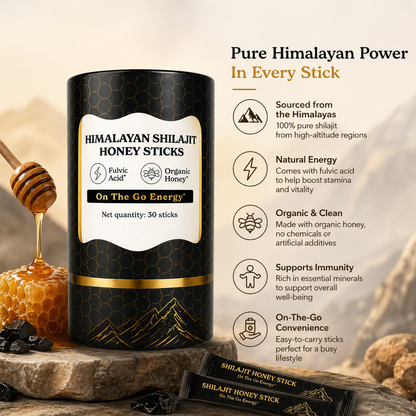Pure Shilajit Honey Sticks