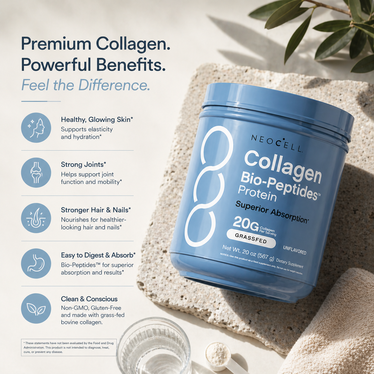 GetNutriBite™ Collagen Bio-Peptides Protein Grass-Fed